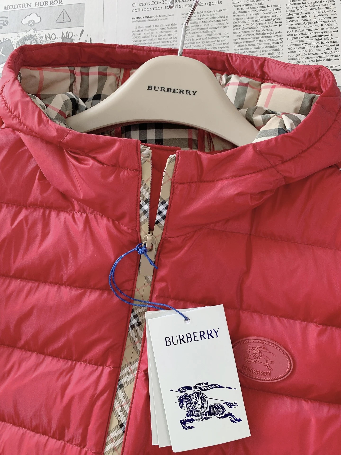 Burberry Zip Puffer Jacket - Style 17 - Burberry puffer jacket real photo 3