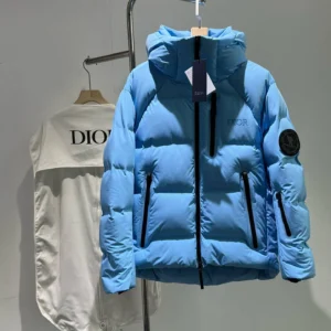 Dior Puffer Jacket In Light Blue - Dior puffer jacket real photo 1