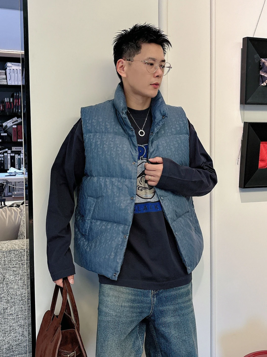 Dior Quilted Puffer Vest - Style 2 - Dior puffer vest real photo 4
