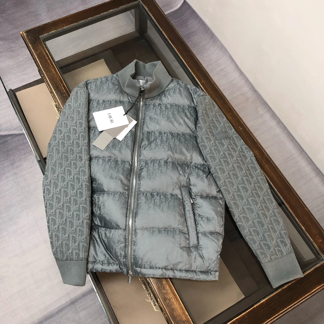 Dior Stand-Collar Panel Puffer Jacket - Style 4 - Dior puffer jacket real photo 1