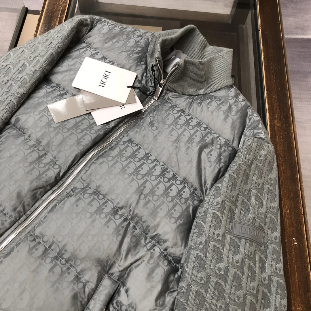 Dior Stand-Collar Panel Puffer Jacket - Style 4 - Dior puffer jacket real photo 3