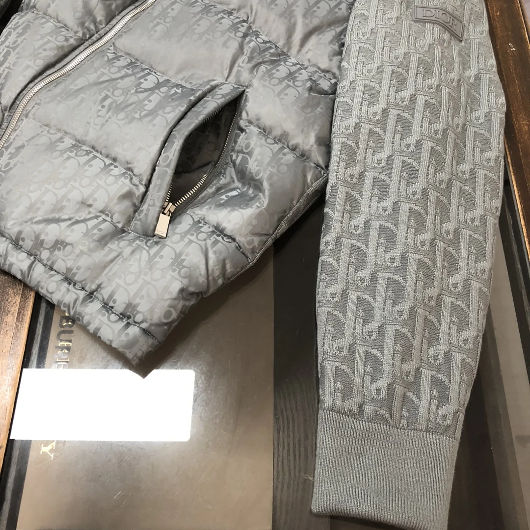 Dior Stand-Collar Panel Puffer Jacket - Style 4 - Dior puffer jacket real photo 5