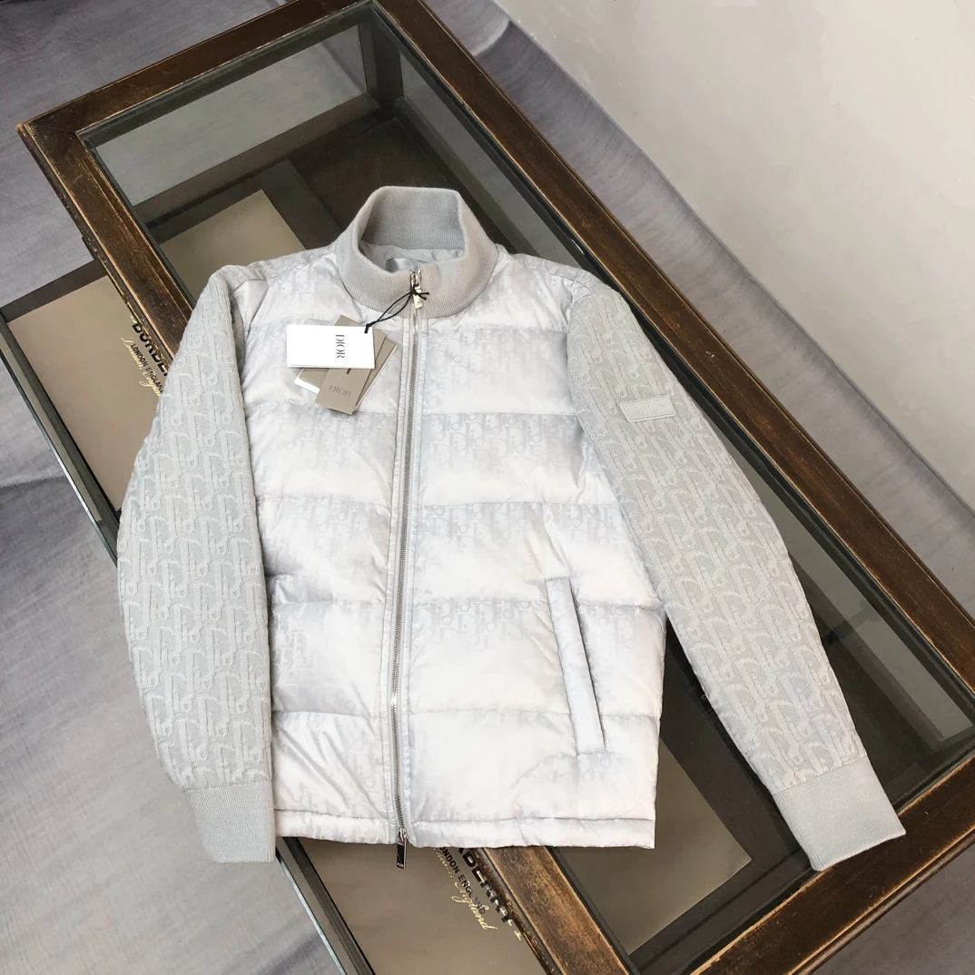 Dior Stand-Collar Panel Puffer Jacket - Style 6 - Dior puffer jacket real photo 2