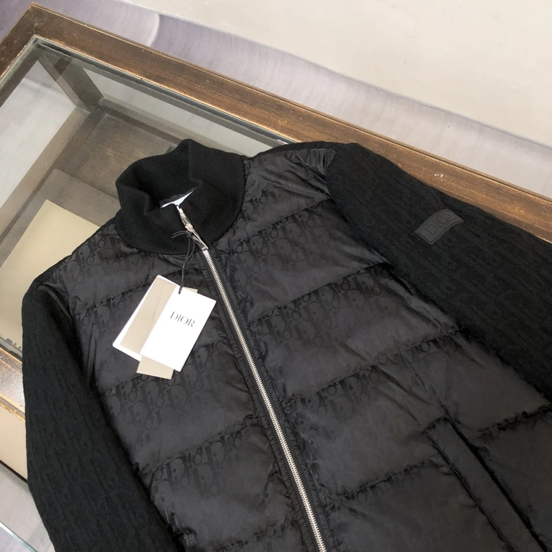 Dior Stand-Collar Panel Puffer Jacket - Style 6 - Dior puffer jacket real photo 3