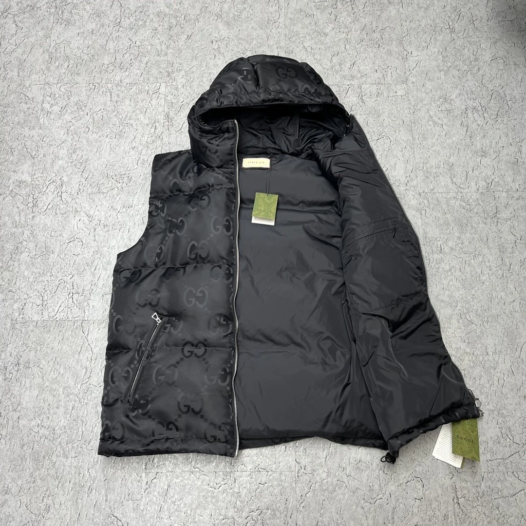 Gucci Hooded Puffer Vest - Style 5 - Gucci puffer vest real photo 6