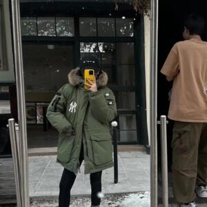 Hooded Long Puffer Jacket - Style 8 - puffer jacket real photo 1