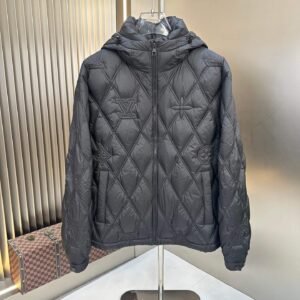 Louis Vuitton Quilted Monogram Puffer Jacket in the Dark Gray - Louis Vuitton puffer jacket real photo 1
