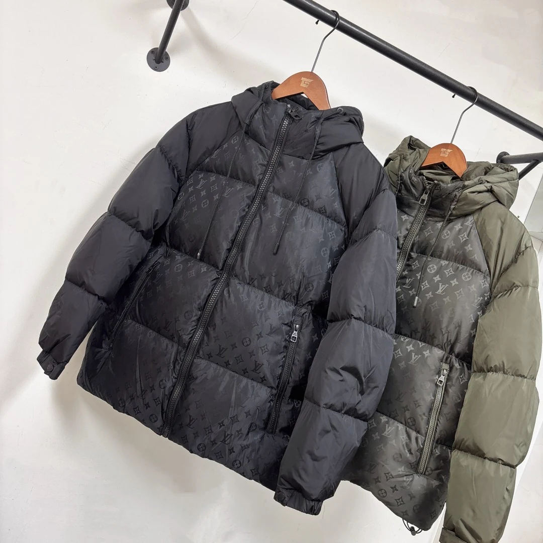 LV Hooded Puffer Jacket - Style 2 - LV puffer jacket real photo 2