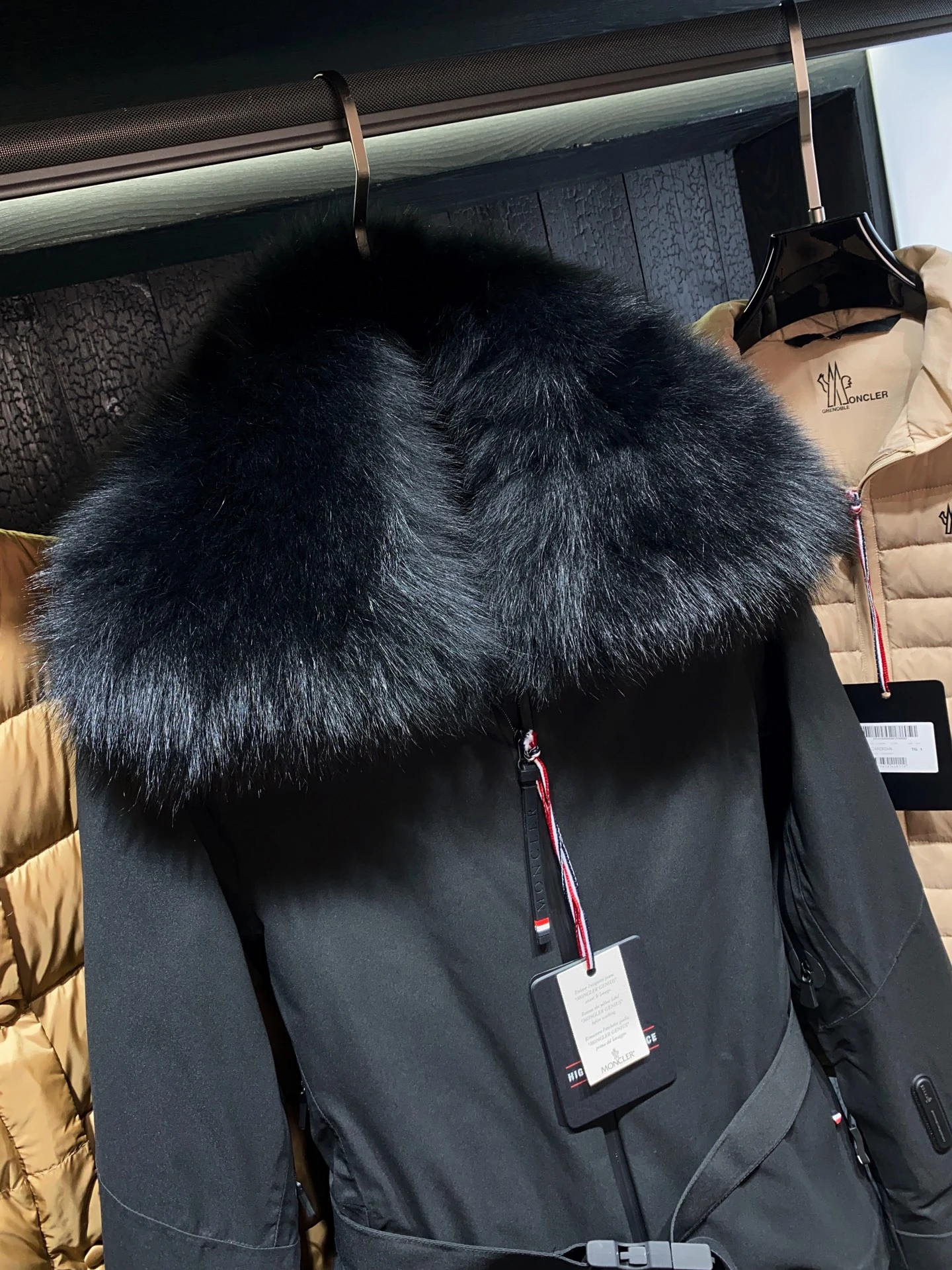 Moncler Hooded Fur-Collar Puffer Jacket - Style 3 - Moncler puffer jacket real photo 3