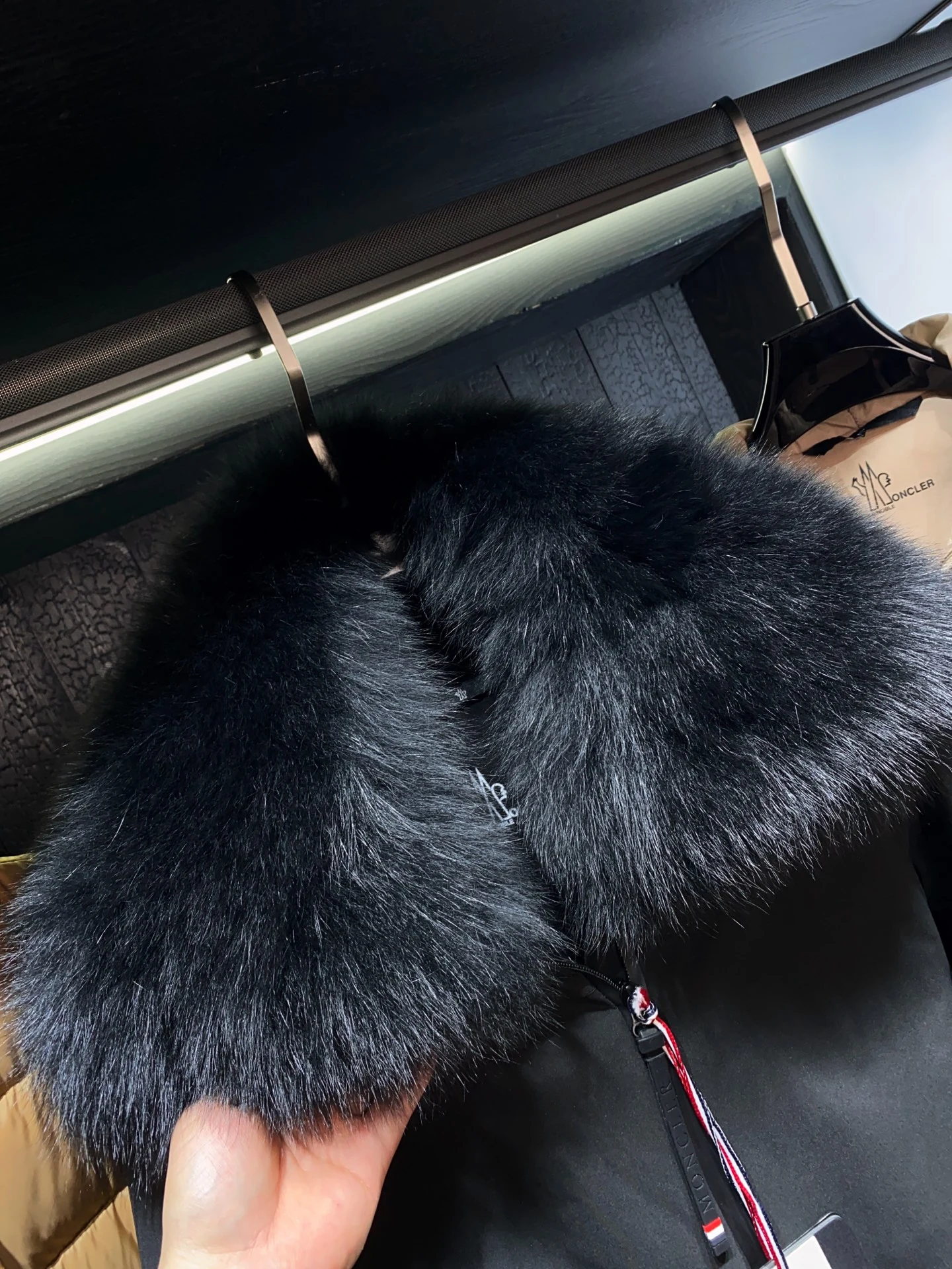 Moncler Hooded Fur-Collar Puffer Jacket - Style 3 - Moncler puffer jacket real photo 4