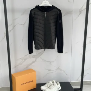 Moncler Hooded Panel Puffer Jacket - Style 35 - Moncler puffer jacket real photo 1