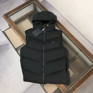 Moncler Hooded Quilted Puffer Vest - Style 4 - Moncler puffer vest real photo 1