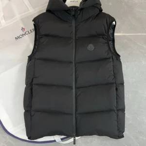 Moncler Hooded Quilted Puffer Vest - Style 5 - Moncler puffer vest real photo 1