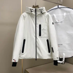 Moncler Hooded Technical Jacket - White - Moncler puffer jacket real photo 1