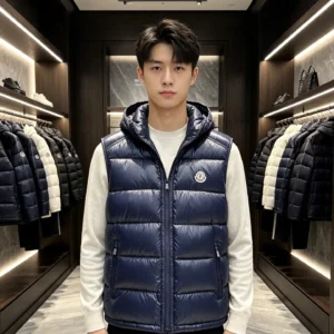 Moncler Hooded Puffer Vest - Style 17 - Moncler puffer vest real photo 1