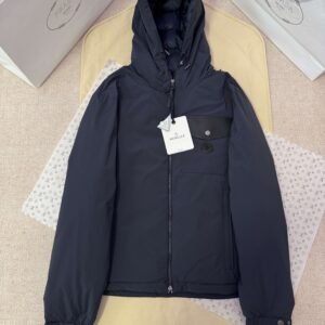 Moncler Men’s Hooded Down Puffer Jacket – Navy Blue - Moncler puffer jacket real photo 1