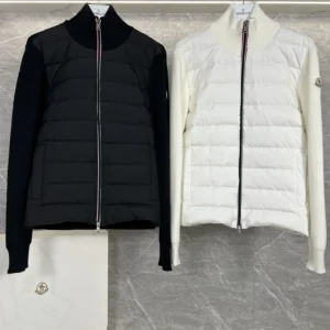 Moncler Stand-Collar Panel Puffer Jacket - Style 13 - Moncler puffer jacket real photo 1