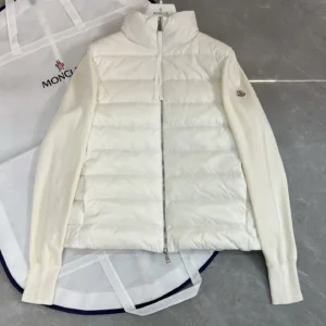 Moncler Stand-Collar Panel Puffer Jacket - Style 16 - Moncler puffer jacket real photo 1