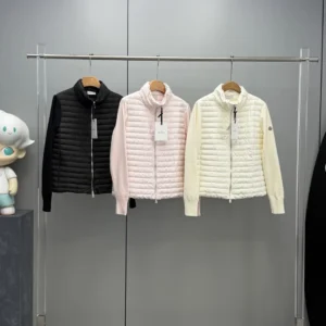 Moncler Stand-Collar Panel Puffer Jacket - Style 17 - Moncler puffer jacket real photo 1