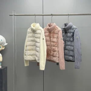 Moncler Stand-Collar Panel Puffer Jacket - Style 19 - Moncler puffer jacket real photo 1