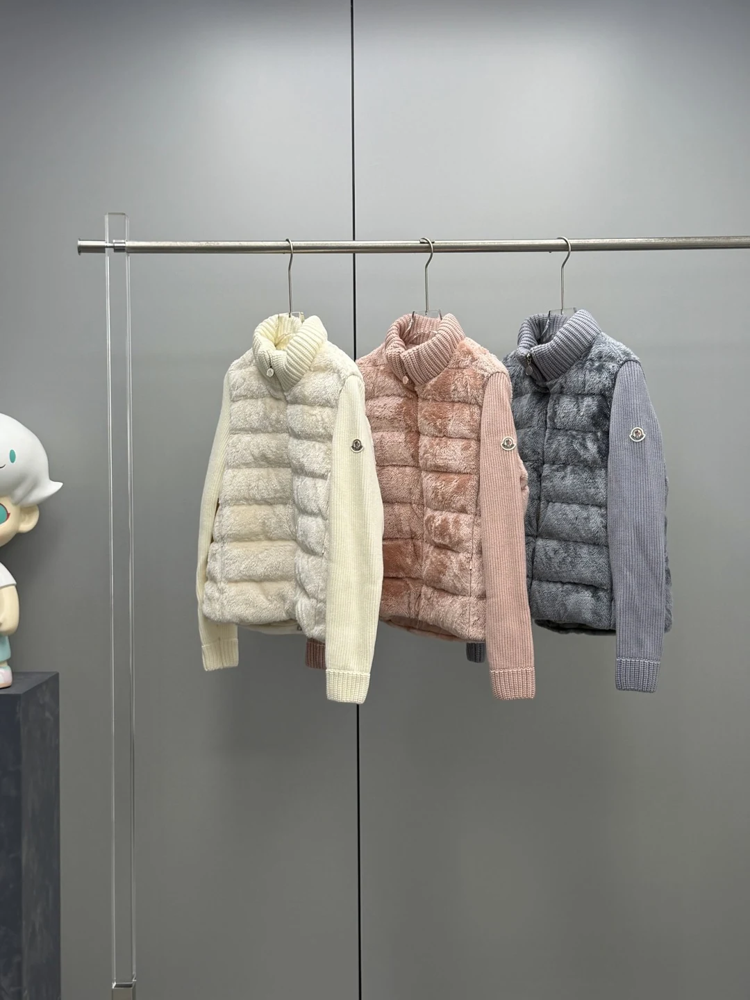 Moncler Stand-Collar Panel Puffer Jacket - Style 19 - Moncler puffer jacket real photo 1