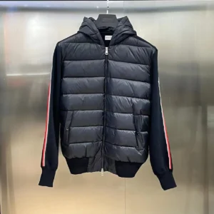 Moncler Stand-Collar Panel Puffer Jacket - Style 20 - Moncler puffer jacket real photo 1