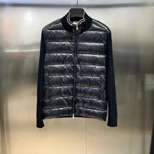 Moncler Stand-Collar Panel Puffer Jacket - Style 21 - Moncler puffer jacket real photo 1