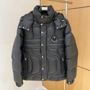 Moncler X Palm Angels Cherit Hooded Short Puffer Jacket - Moncler puffer jacket real photo 1