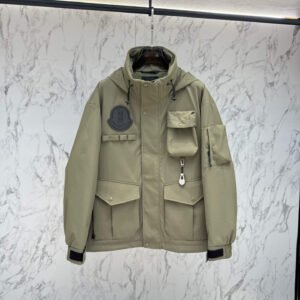 Moncler X Pharrell Williams Khaki Maple Puffer Jacket - Moncler puffer jacket real photo 1
