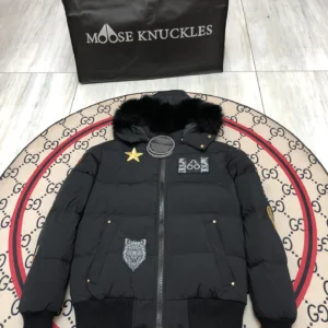 Moose Knuckles Collington Bomber Fur-Collar Down Flight Jacket - Moose Knuckles puffer jacket real photo 1