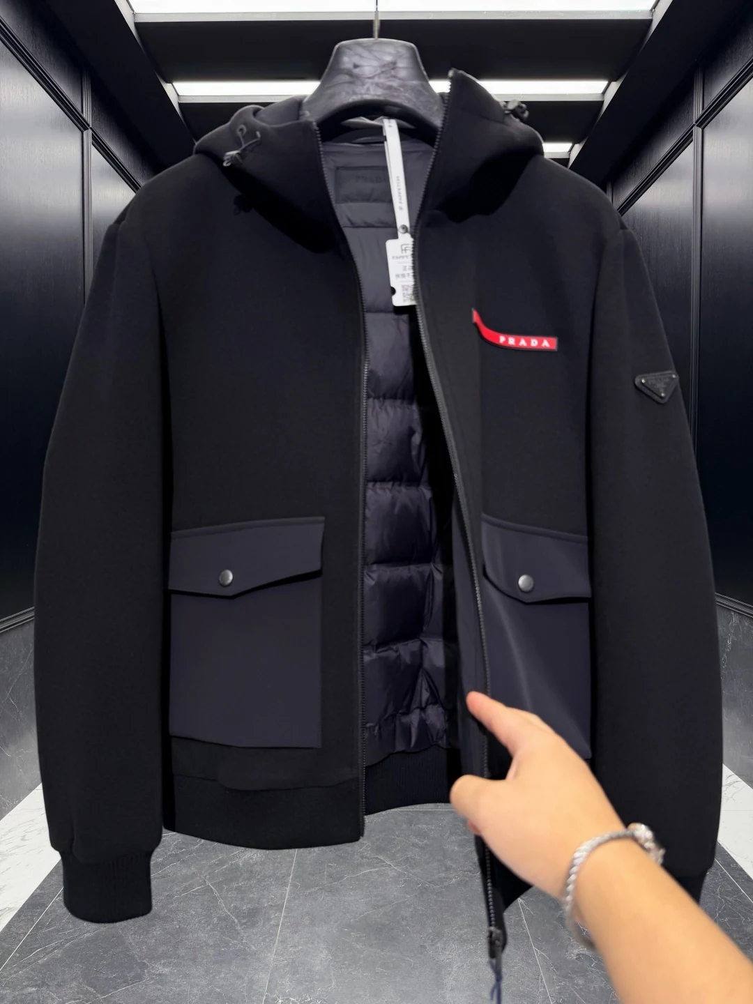 Prada Hooded Puffer Jacket - Style 8 - Prada puffer jacket real photo 7