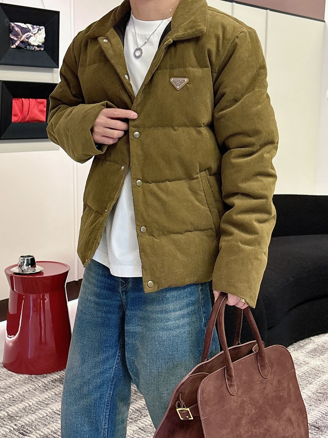 Prada Stand-Collar Puffer Vest - Style 4 - Prada puffer vest real photo 4