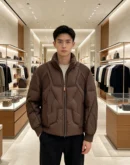 Stand-Collar Puffer Jacket - Style 2 - puffer jacket real photo 1