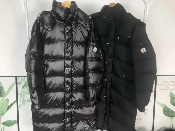 Moncler Black Matte Long Puffer Coat - view 2