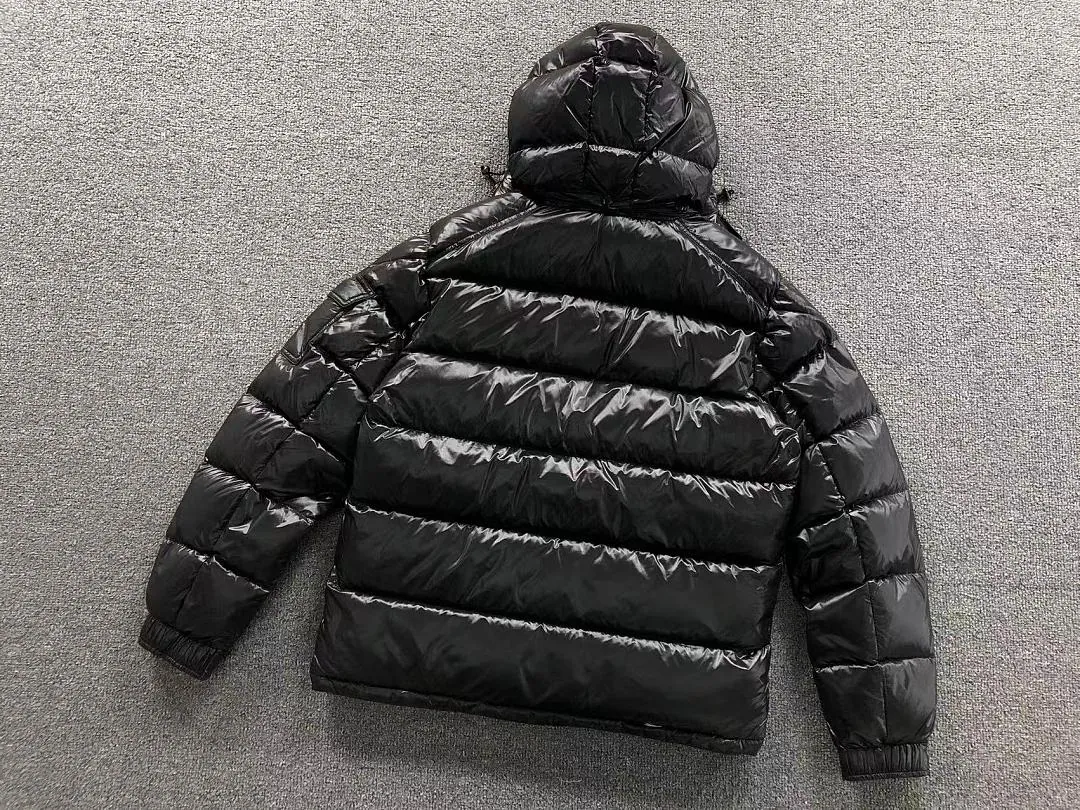 Moncler Black Glossy Hooded Puffer C