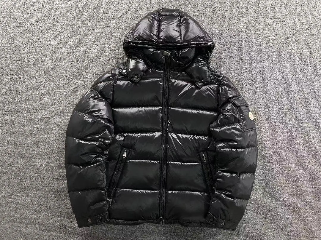 Moncler Black Glossy Hooded Puffer C