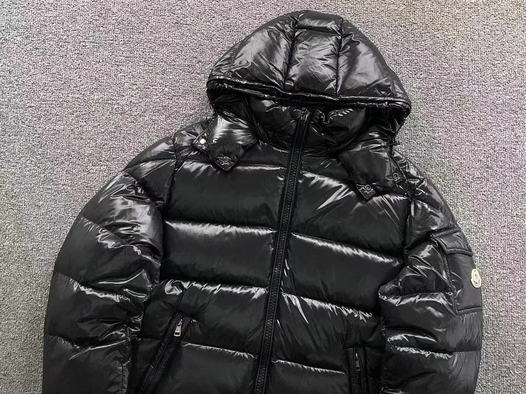 Moncler Black Glossy Hooded Puffer C