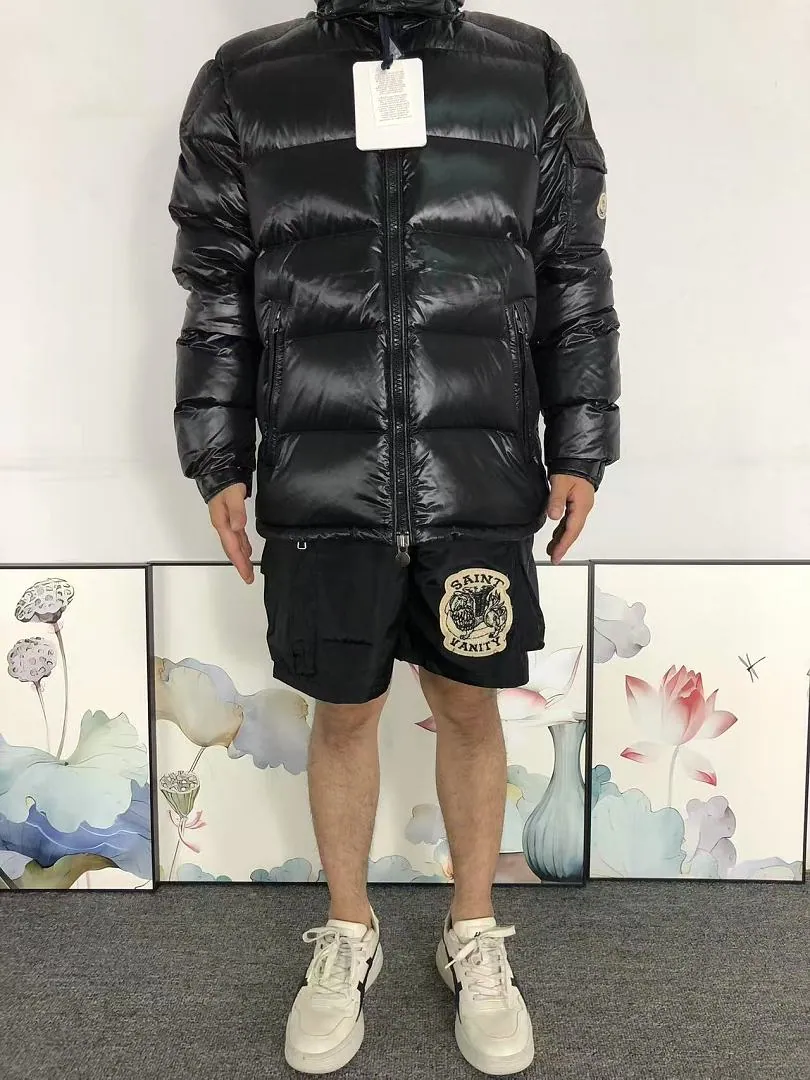 Moncler Black Glossy Hooded Puffer C