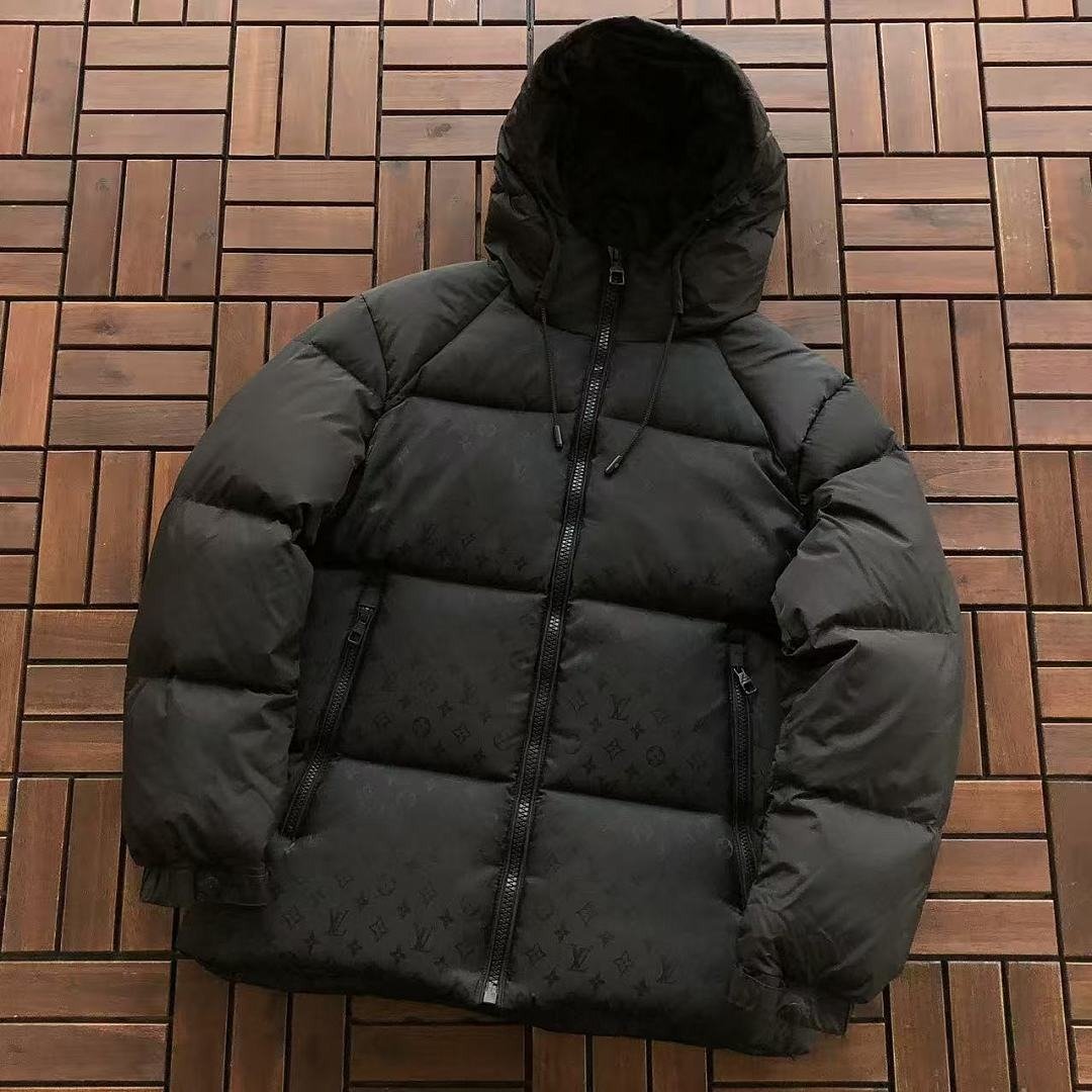 LV Zip up hooded down jacket
