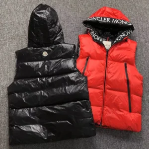 Moncler Black Glossy Down Vest