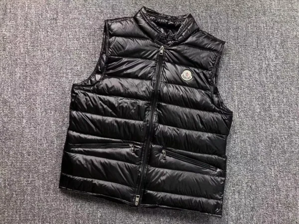 Moncler White Glossy Down Vest - view 3