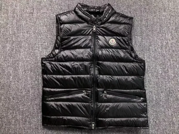 Moncler White Glossy Down Vest - view 5