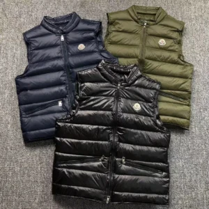 Moncler White Glossy Down Vest