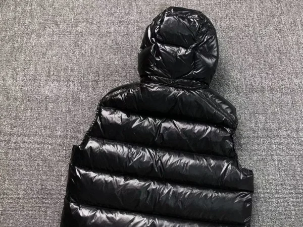 Moncler Black Glossy Longline Down Vest - view 7