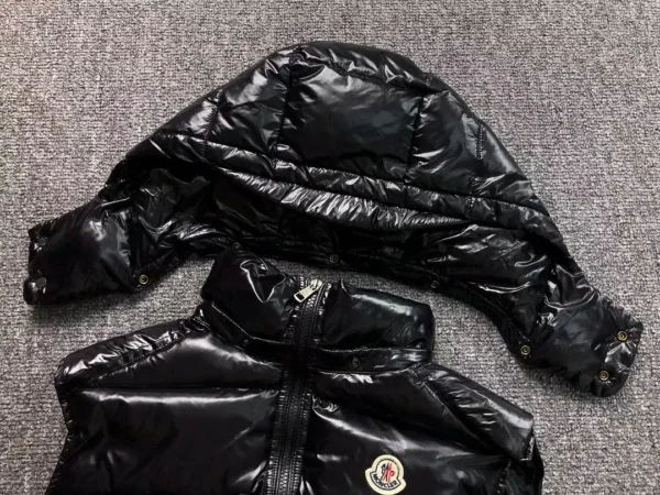 Moncler Black Glossy Longline Down Vest - view 9