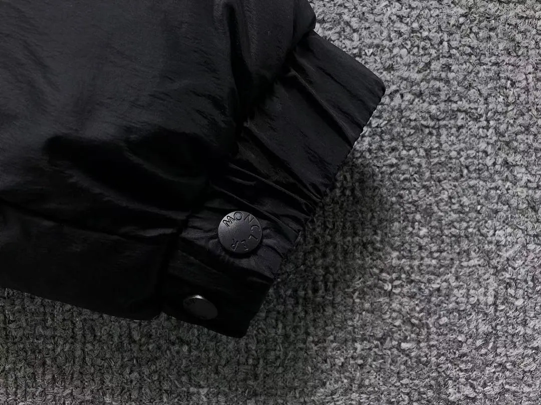Moncler Black Hooded Glossy Puffer