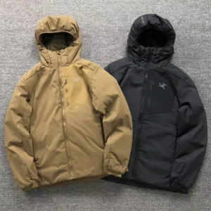 Arc'teryx Olive Hooded Down Jacket