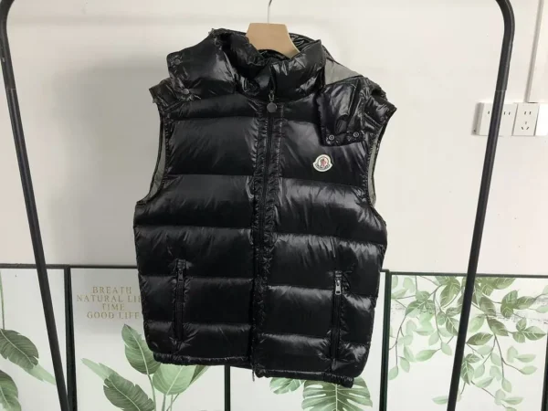 Moncler Black Packable Hood Down Vest - view 2