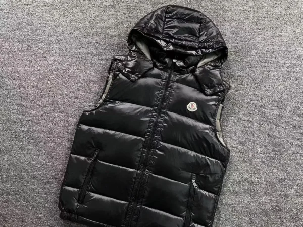 Moncler Black Packable Hood Down Vest - view 6