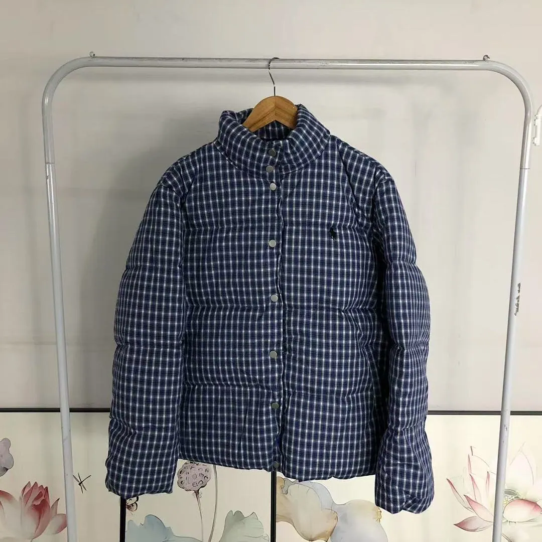 Ralph Lauren Blue Plaid Flannel Puffer